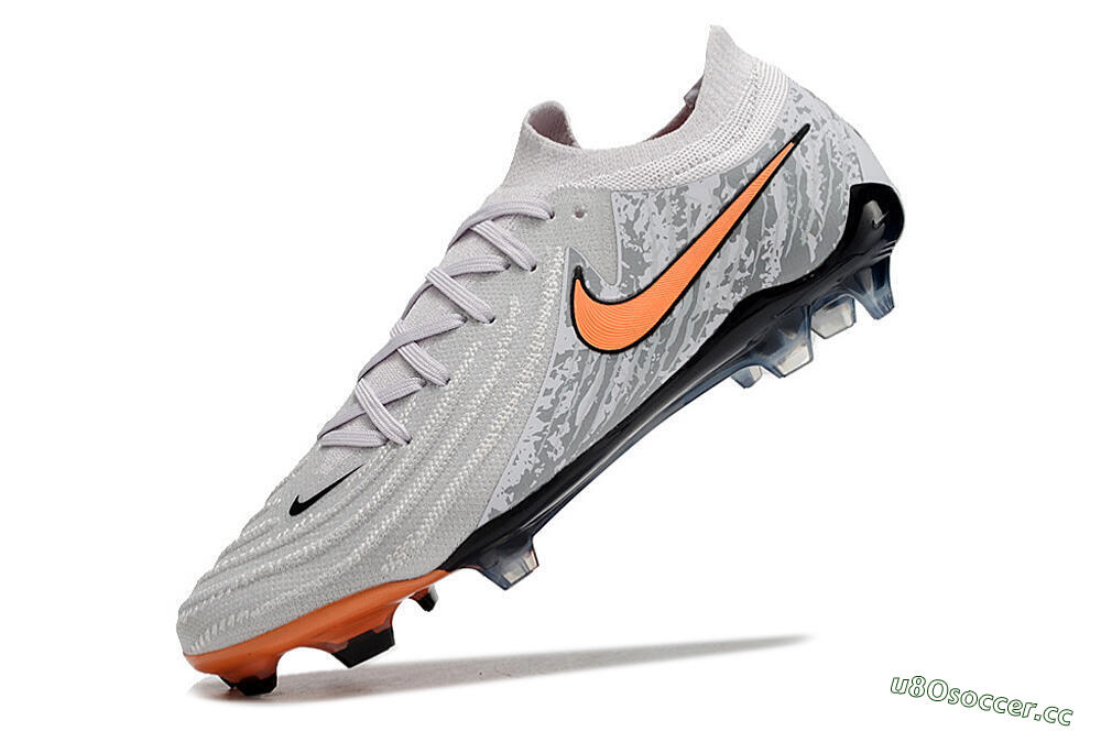 Men's Nike Phantom Luna Elite FG Firm Ground Low-Tops Football Boots - Grey/Orange/Black 4