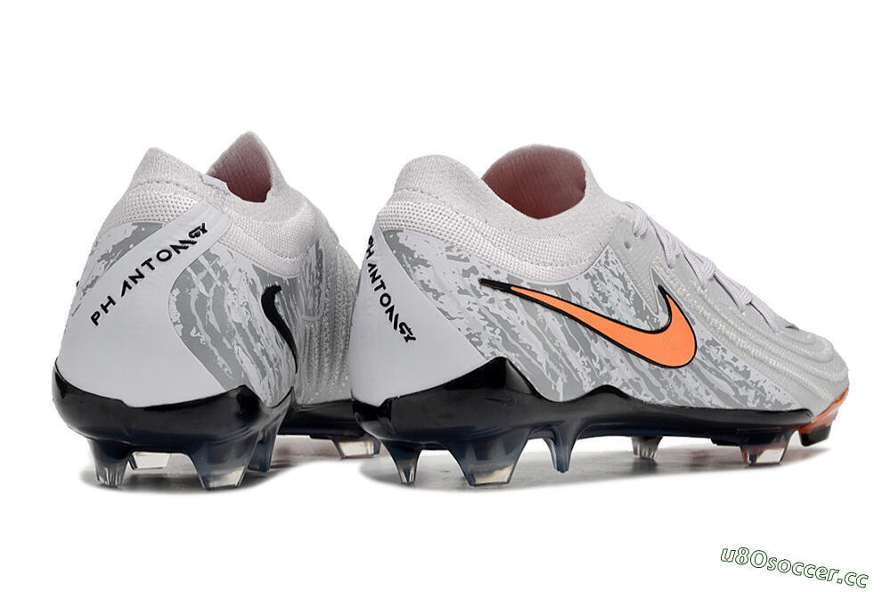 Men's Nike Phantom Luna Elite FG Firm Ground Low-Tops Football Boots - Grey/Orange/Black 6