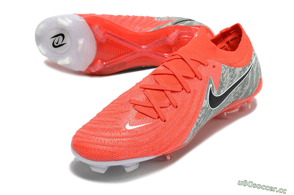 Unisex Nike Phantom Luna Elite FG Firm Ground Low-Tops Football Boots - Red/Black/Green 3