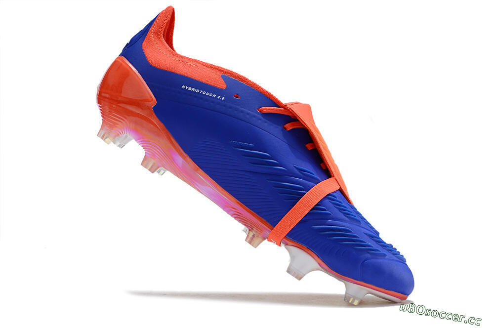 Unisex Adidas Predator Elite Foldover Tongue FG Firm Ground Low-Tops Football Boots - Blue/White/Red 4