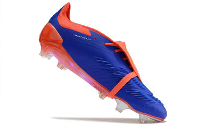 Unisex Adidas Predator Elite Foldover Tongue FG Firm Ground Low-Tops Football Boots - Blue/White/Red