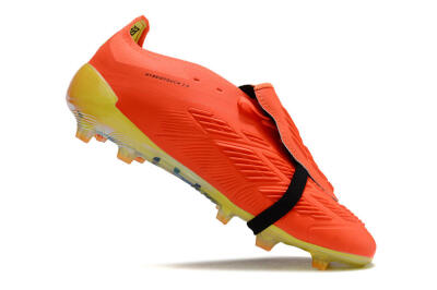 Unisex Adidas Predator Elite Foldover Tongue FG Firm Ground Low-Tops Football Boots - Red/Black/Yellow