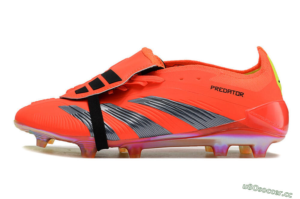 Unisex Adidas Predator Elite Foldover Tongue FG Firm Ground Low-Tops Football Boots - Red/Black/Yellow 0