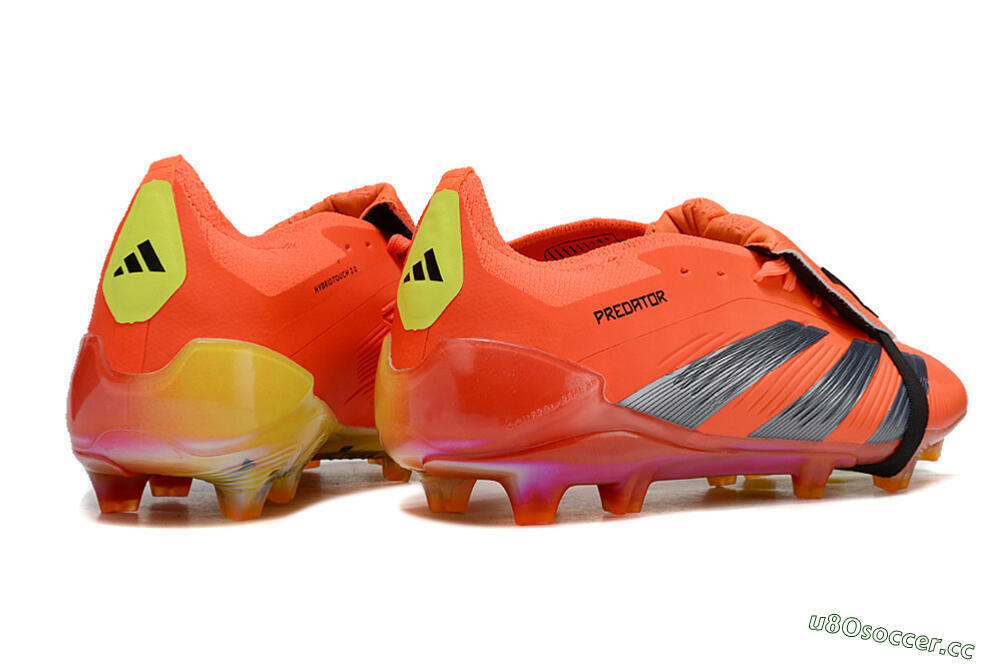 Unisex Adidas Predator Elite Foldover Tongue FG Firm Ground Low-Tops Football Boots - Red/Black/Yellow 6