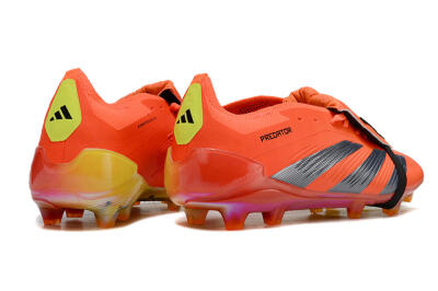 Unisex Adidas Predator Elite Foldover Tongue FG Firm Ground Low-Tops Football Boots - Red/Black/Yellow