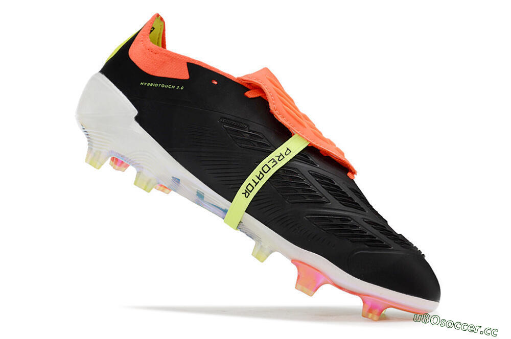 Unisex Adidas Predator Elite Foldover Tongue FG Firm Ground Low-Tops Football Boots - Black/White/Orange 4