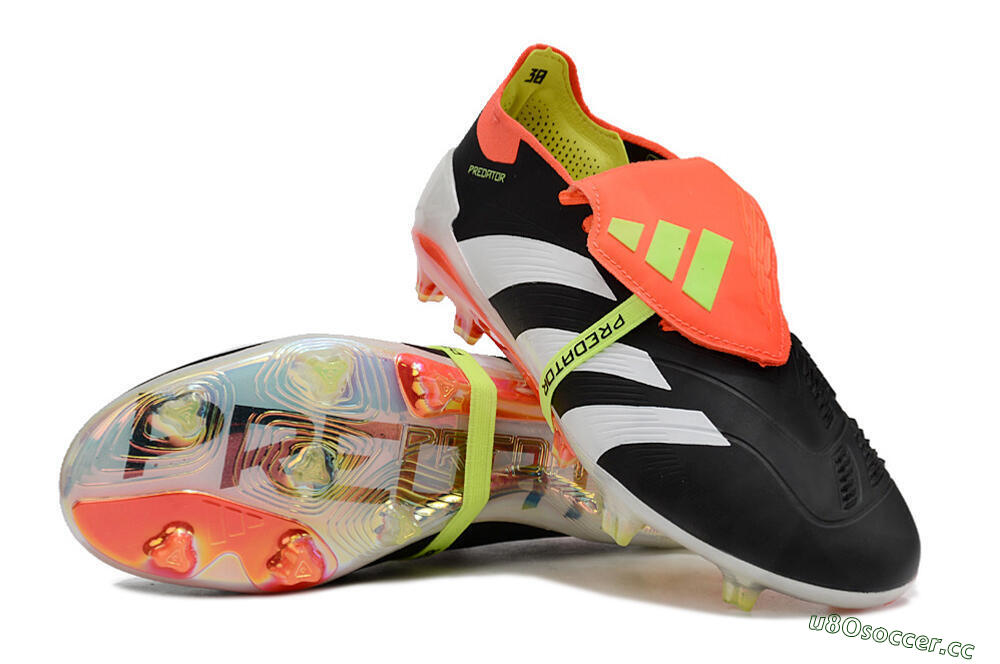 Unisex Adidas Predator Elite Foldover Tongue FG Firm Ground Low-Tops Football Boots - Black/White/Orange 3