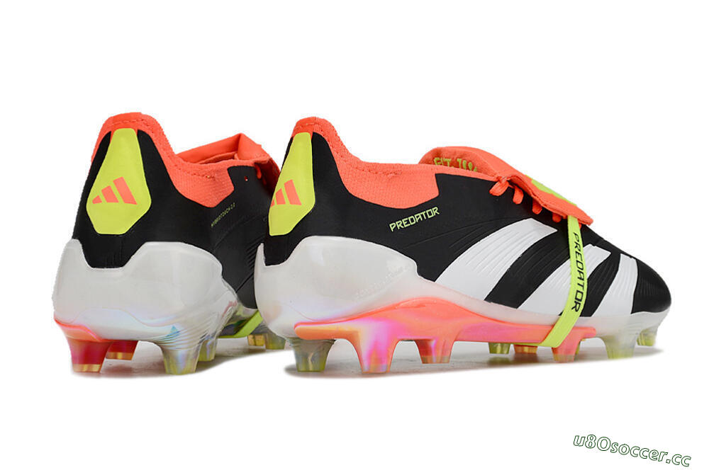 Unisex Adidas Predator Elite Foldover Tongue FG Firm Ground Low-Tops Football Boots - Black/White/Orange 6