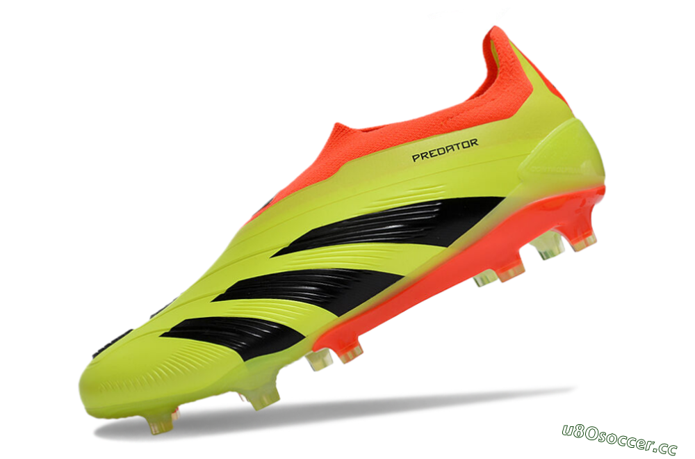 Men's Adidas Predator Accuracy+ Laceless FG Firm Ground Low-Tops Football Boots - Yellow/Black/Orange 5