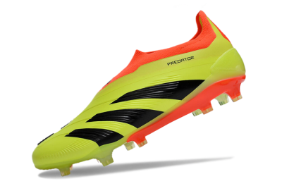 Men's Adidas Predator Accuracy+ Laceless FG Firm Ground Low-Tops Football Boots - Yellow/Black/Orange
