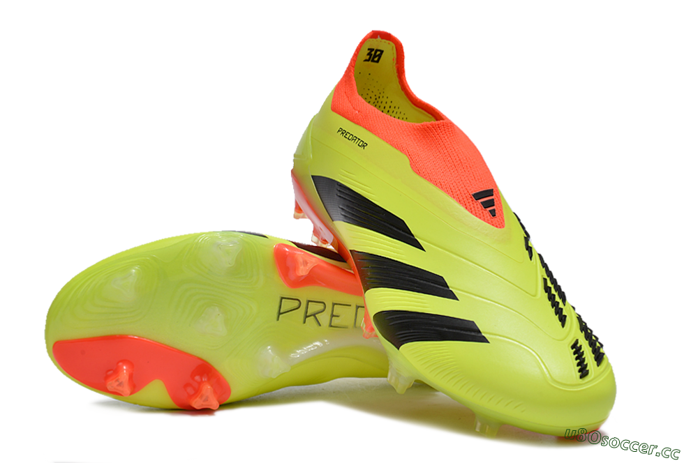 Men's Adidas Predator Accuracy+ Laceless FG Firm Ground Low-Tops Football Boots - Yellow/Black/Orange 3