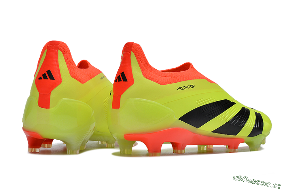 Men's Adidas Predator Accuracy+ Laceless FG Firm Ground Low-Tops Football Boots - Yellow/Black/Orange 6