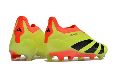 Men's Adidas Predator Accuracy+ Laceless FG Firm Ground Low-Tops Football Boots - Yellow/Black/Orange