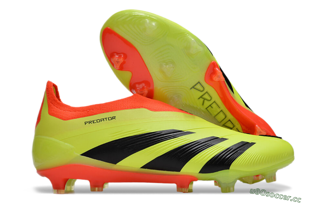 Men's Adidas Predator Accuracy+ Laceless FG Firm Ground Low-Tops Football Boots - Yellow/Black/Orange 2