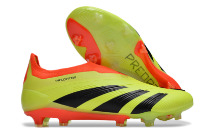 Men's Adidas Predator Accuracy+ Laceless FG Firm Ground Low-Tops Football Boots - Yellow/Black/Orange