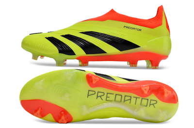 Men's Adidas Predator Accuracy+ Laceless FG Firm Ground Low-Tops Football Boots - Yellow/Black/Orange