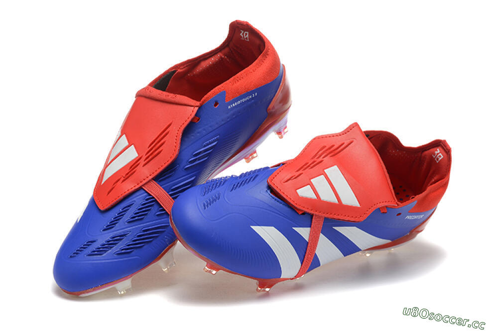 Men's Adidas Predator Elite Foldover Tongue FG Firm Ground Low-Tops Football Boots - Blue/White/Red 6