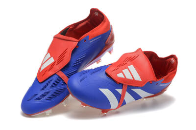 Men's Adidas Predator Elite Foldover Tongue FG Firm Ground Low-Tops Football Boots - Blue/White/Red
