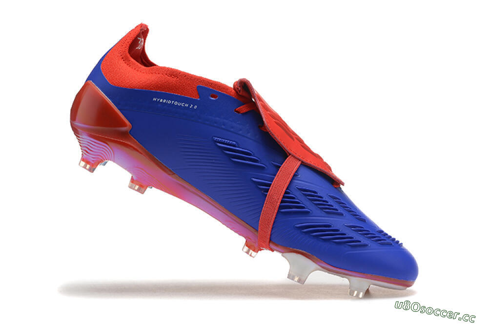 Men's Adidas Predator Elite Foldover Tongue FG Firm Ground Low-Tops Football Boots - Blue/White/Red 7