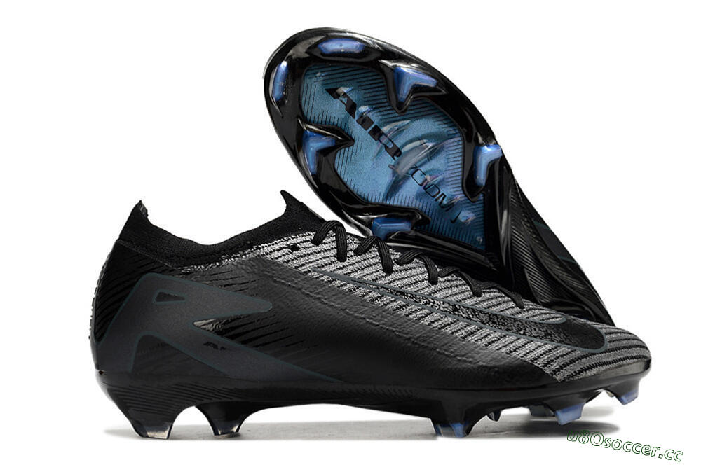 Men's Nike Air Zoom Mercurial Vapor 16 Elite FG Firm Ground Low-Tops Football Boots - Black/Black/Blue 2