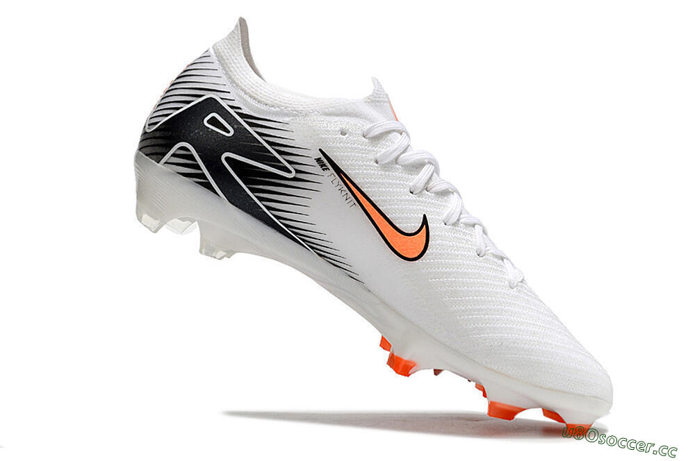 Men's Nike Air Zoom Mercurial Vapor 16 Elite FG Firm Ground Low-Tops Football Boots - White/Orange/Black 4