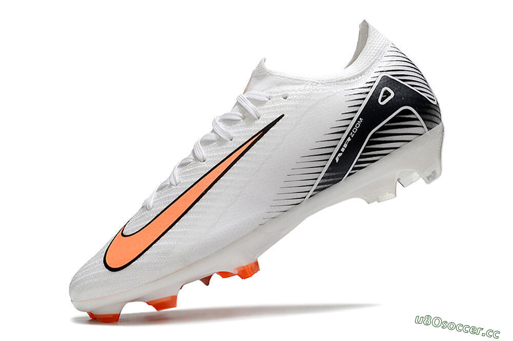 Men's Nike Air Zoom Mercurial Vapor 16 Elite FG Firm Ground Low-Tops Football Boots - White/Orange/Black 5