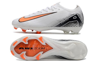 Men's Nike Air Zoom Mercurial Vapor 16 Elite FG Firm Ground Low-Tops Football Boots - White/Orange/Black