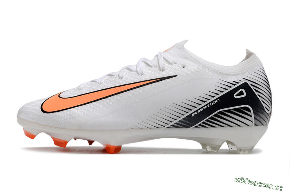 Men's Nike Air Zoom Mercurial Vapor 16 Elite FG Firm Ground Low-Tops Football Boots - White/Orange/Black 0