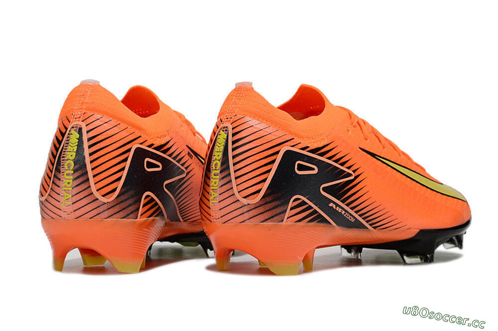 Men's Nike Air Zoom Mercurial Vapor 16 Elite FG Firm Ground Low-Tops Football Boots - Orange/Yellow/Black 6