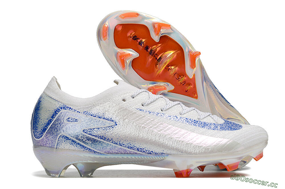 Men's Nike Air Zoom Mercurial Vapor 16 Elite FG Firm Ground Low-Tops Football Boots - White/Silver/Blue/Orange 2