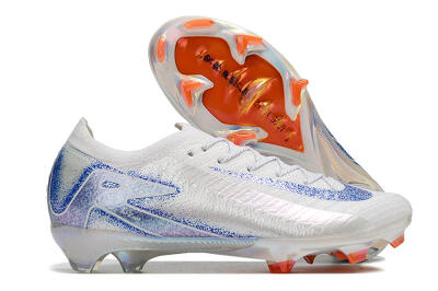 Men's Nike Air Zoom Mercurial Vapor 16 Elite FG Firm Ground Low-Tops Football Boots - White/Silver/Blue/Orange