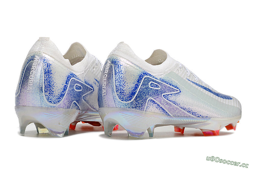 Men's Nike Air Zoom Mercurial Vapor 16 Elite FG Firm Ground Low-Tops Football Boots - White/Silver/Blue/Orange 6