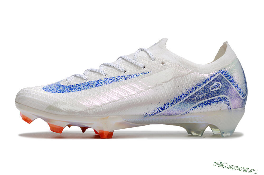 Men's Nike Air Zoom Mercurial Vapor 16 Elite FG Firm Ground Low-Tops Football Boots - White/Silver/Blue/Orange 0