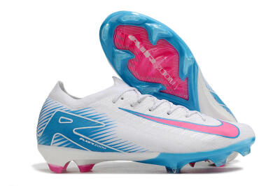 Men's Nike Air Zoom Mercurial Vapor 16 Elite FG Firm Ground Low-Tops Football Boots - White/Pink/Blue