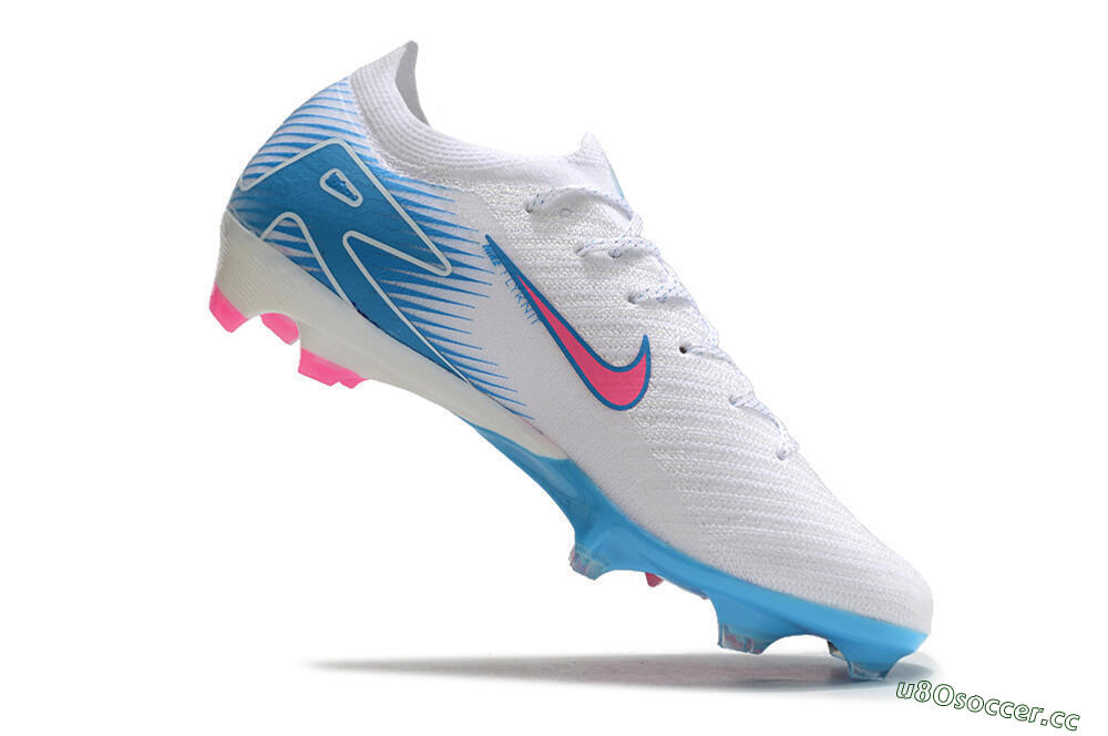 Men's Nike Air Zoom Mercurial Vapor 16 Elite FG Firm Ground Low-Tops Football Boots - White/Pink/Blue 4