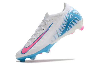 Men's Nike Air Zoom Mercurial Vapor 16 Elite FG Firm Ground Low-Tops Football Boots - White/Pink/Blue