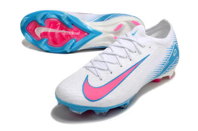 Men's Nike Air Zoom Mercurial Vapor 16 Elite FG Firm Ground Low-Tops Football Boots - White/Pink/Blue