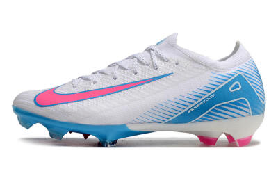Men's Nike Air Zoom Mercurial Vapor 16 Elite FG Firm Ground Low-Tops Football Boots - White/Pink/Blue