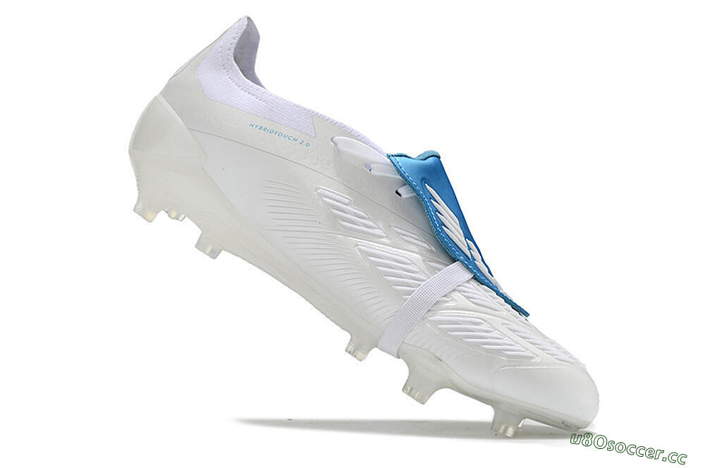 Men's Adidas Predator Elite Foldover Tongue FG Firm Ground Low-Tops Football Boots - White/Blue 4
