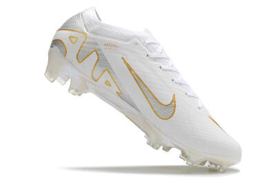 Men's Nike Air Zoom Mercurial Vapor 15 Elite FG Firm Ground Low-Tops Football Boots - White/Silver/Gold