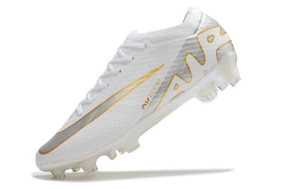 Men's Nike Air Zoom Mercurial Vapor 15 Elite FG Firm Ground Low-Tops Football Boots - White/Silver/Gold