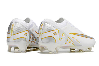 Men's Nike Air Zoom Mercurial Vapor 15 Elite FG Firm Ground Low-Tops Football Boots - White/Silver/Gold