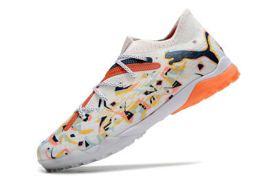 Men's Puma Future Ultimate TF Artificial Turf Low-Tops Football Shoes - White/Yellow/Black