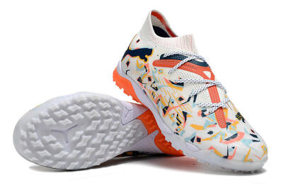 Men's Puma Future Ultimate TF Artificial Turf Low-Tops Football Shoes - White/Yellow/Black