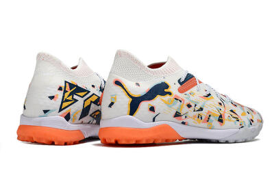 Men's Puma Future Ultimate TF Artificial Turf Low-Tops Football Shoes - White/Yellow/Black