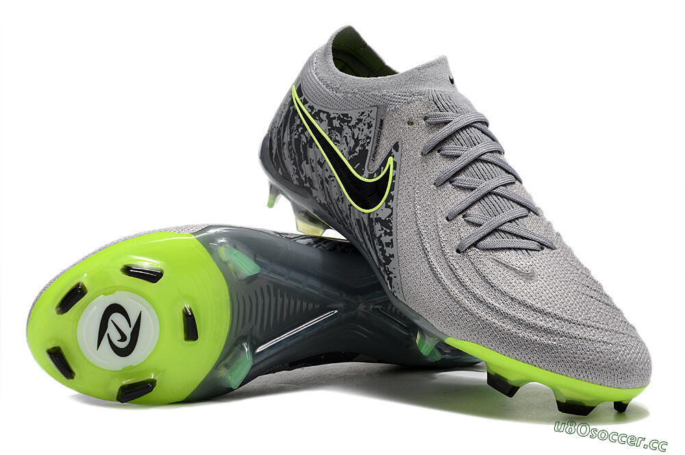 Men's Nike Phantom Luna Elite NU FG Firm Ground Low-Tops Football Boots - Grey/Black/Yellow 3
