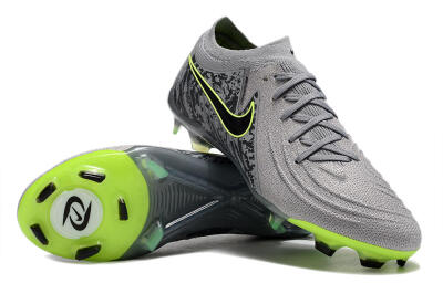Men's Nike Phantom Luna Elite NU FG Firm Ground Low-Tops Football Boots - Grey/Black/Yellow