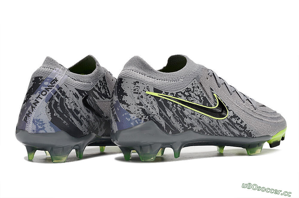 Men's Nike Phantom Luna Elite NU FG Firm Ground Low-Tops Football Boots - Grey/Black/Yellow 6