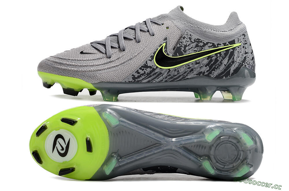 Men's Nike Phantom Luna Elite NU FG Firm Ground Low-Tops Football Boots - Grey/Black/Yellow 1