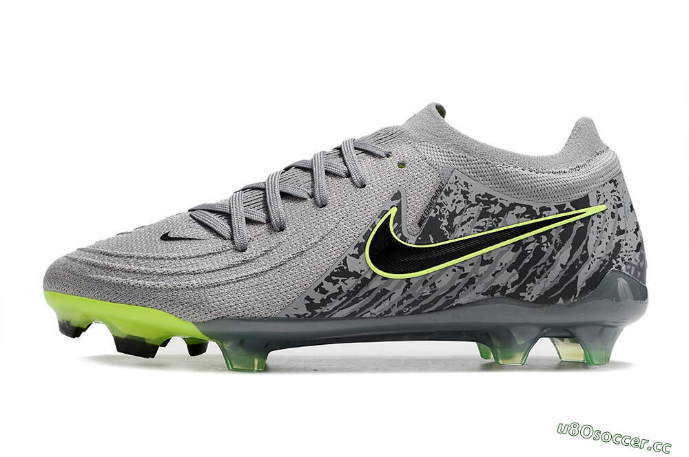 Men's Nike Phantom Luna Elite NU FG Firm Ground Low-Tops Football Boots - Grey/Black/Yellow 0